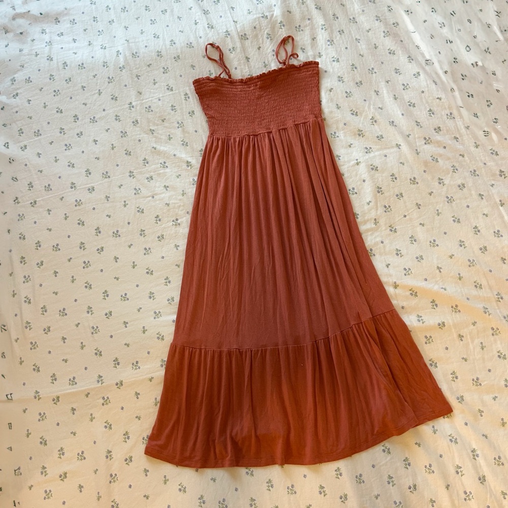 Pink Rose Terracotta Smocked Dress